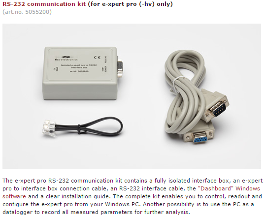 expert battery monitor RS-232 communication kit