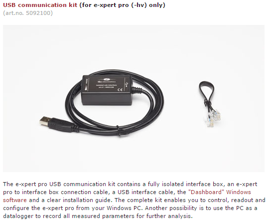 expert battery monitor USB communication kit